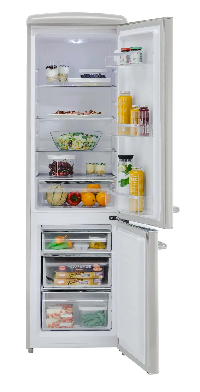 EXQUISIT RKGC250-70-H-160E réfrigérateur rétro gris