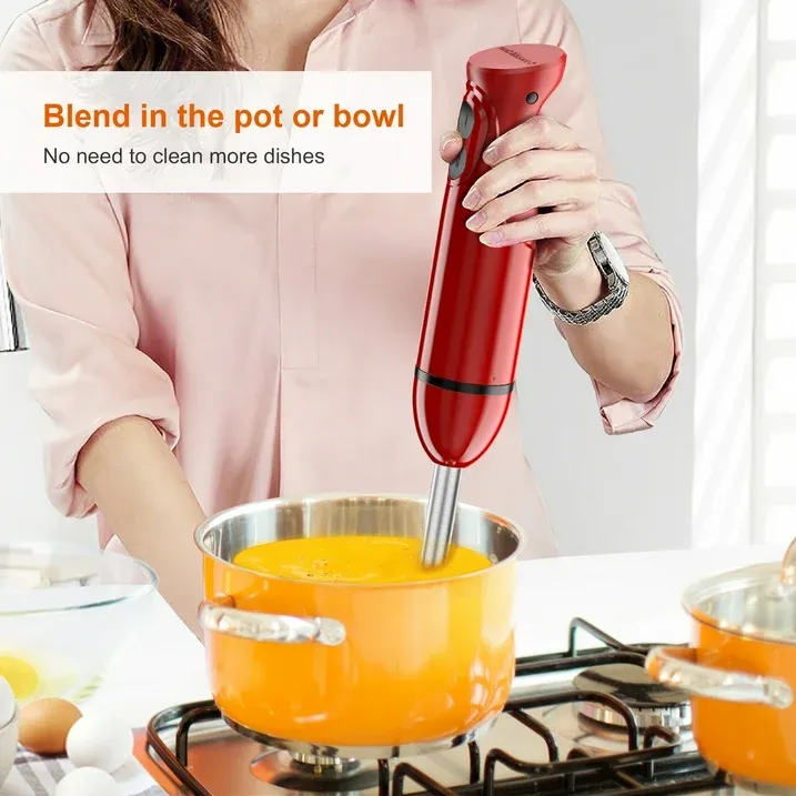 Bonsenkitchen mixeur plongeant rouge 12 vitesses