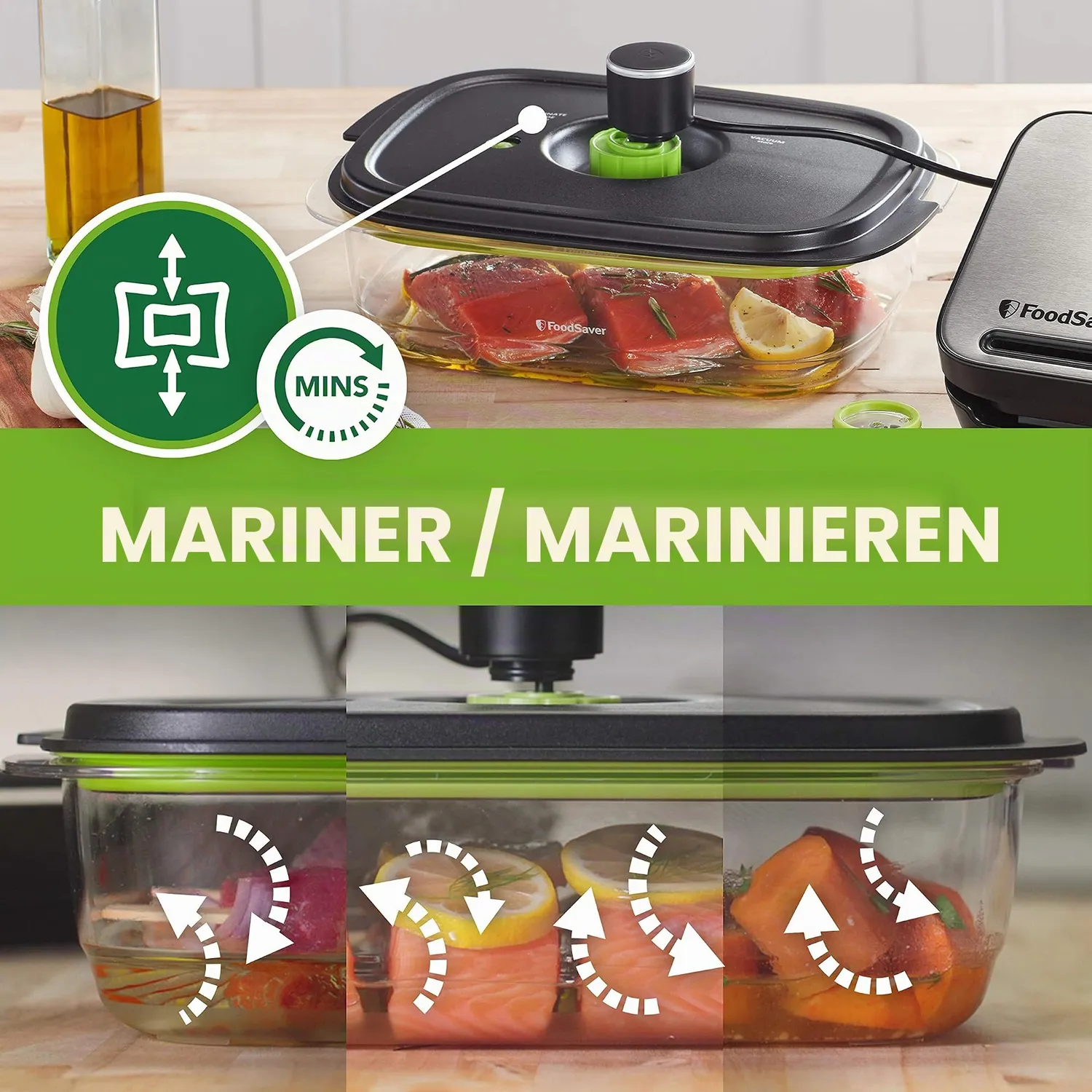 FoodSaver boîte sous vide 1,8 L pour conservation et marinade