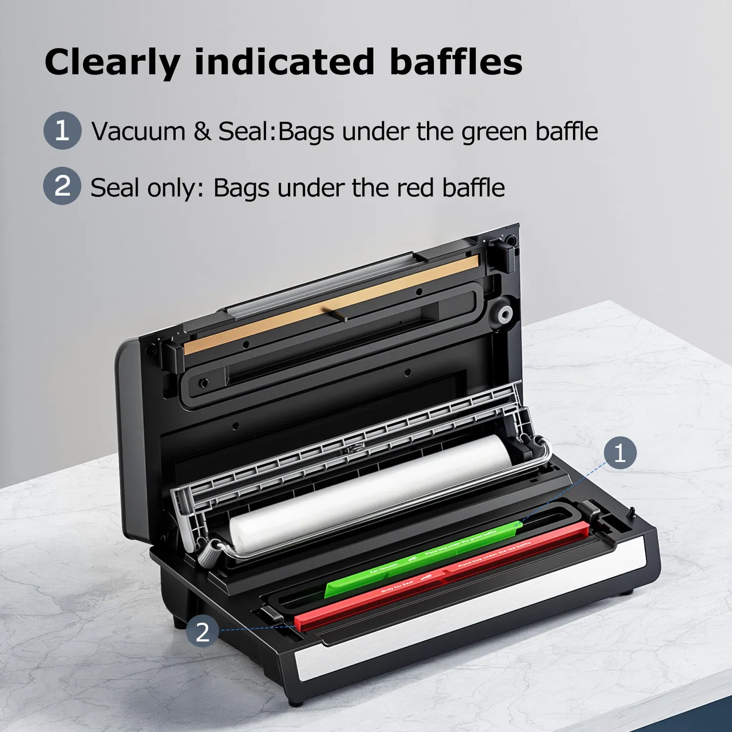 Bonsenkitchen scelleuse sous vide automatique avec cutter et 2 rouleaux