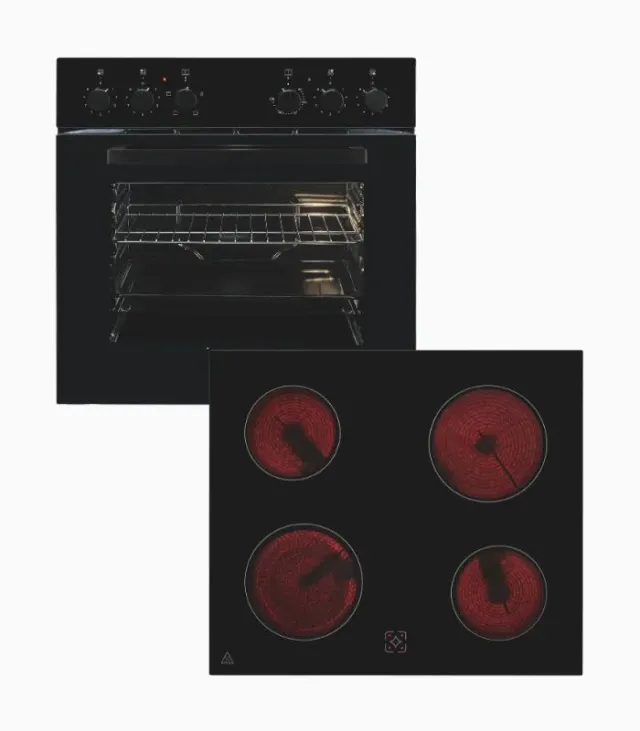 EXQUISIT EHE246-020-Set ensemble four encastrable noir