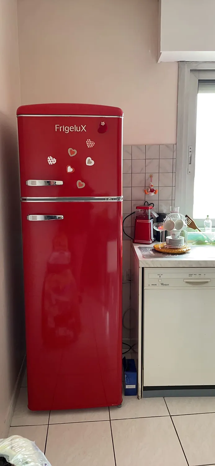 FRIGELUX RFDP246RRA++ réfrigérateur double porte rouge 245 L vintage