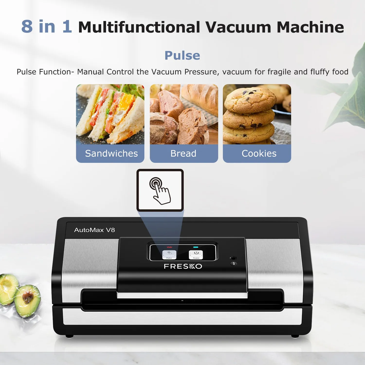 Bonsenkitchen scelleuse sous vide automatique avec cutter et 2 rouleaux