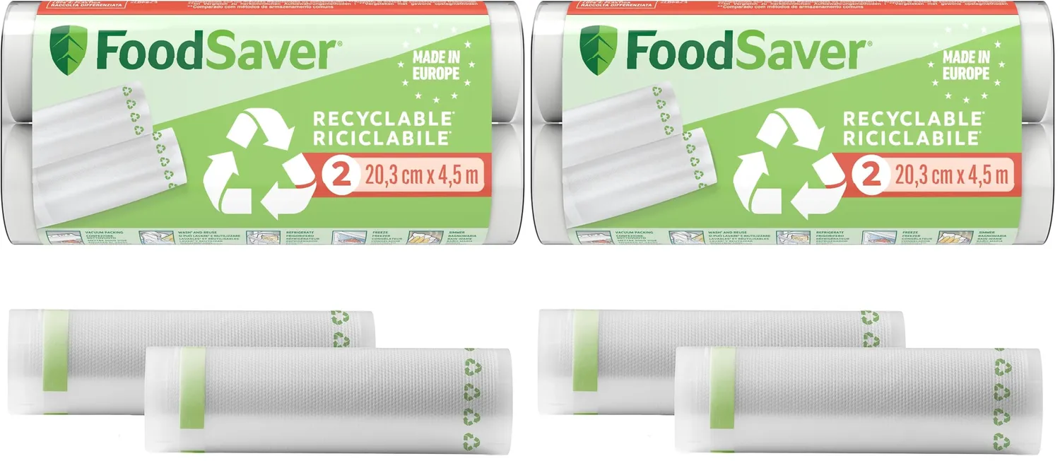 FoodSaver rouleaux sous vide 20 cm, lot de 2, réutilisables