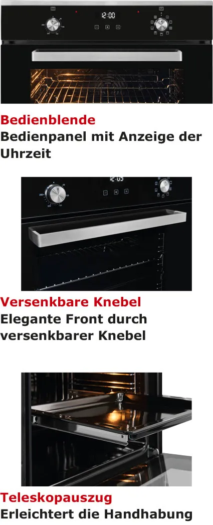 EXQUISIT EBE76-9-H-020 four encastrable inox