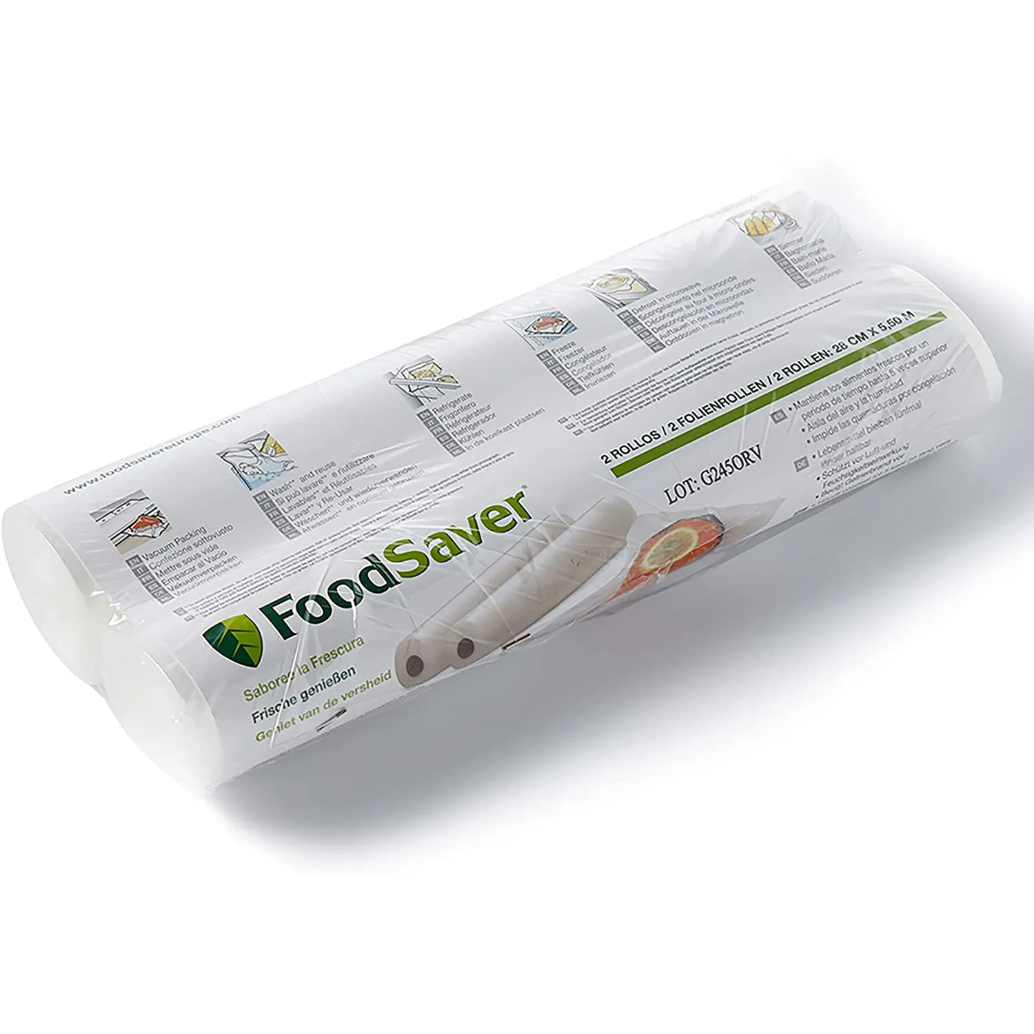 FoodSaver Original rouleaux sous vide 2 × 28 cm, recyclables et réutilisables