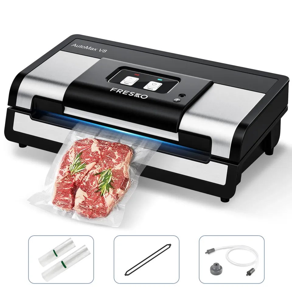 Bonsenkitchen scelleuse sous vide automatique avec cutter et 2 rouleaux