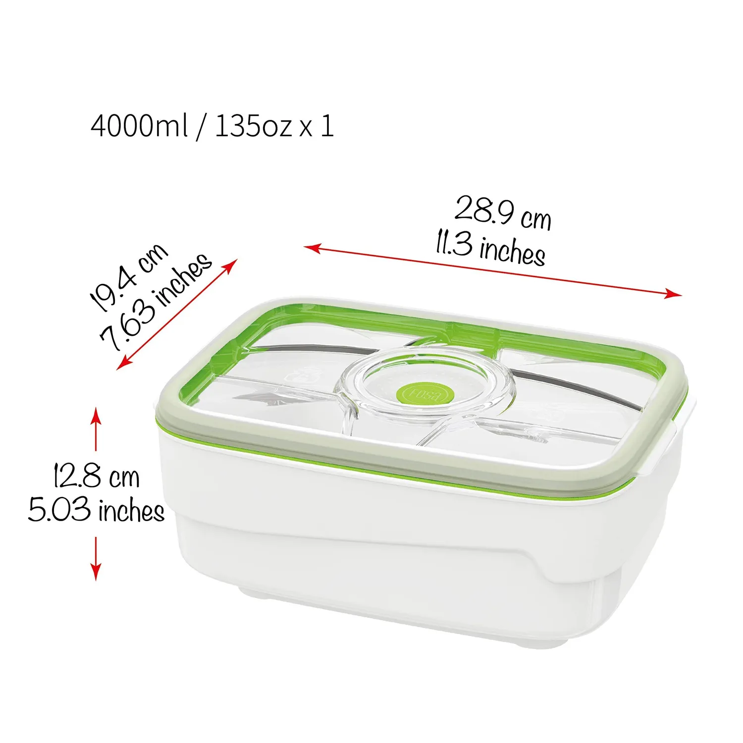 FOSA Série Munich boîte sous vide rectangulaire 4 L