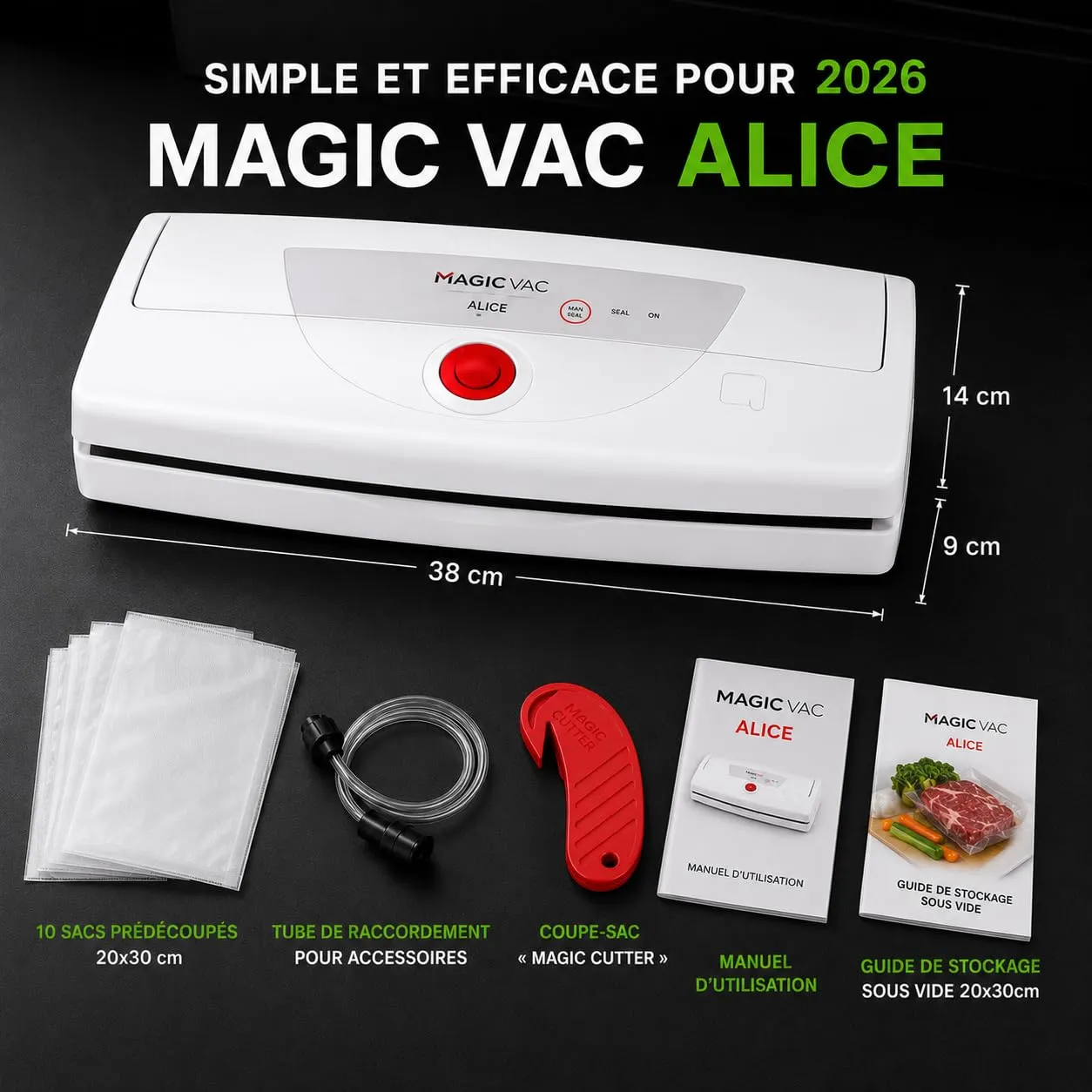 Magic Vac Alice machine sous vide alimentaire avec kit