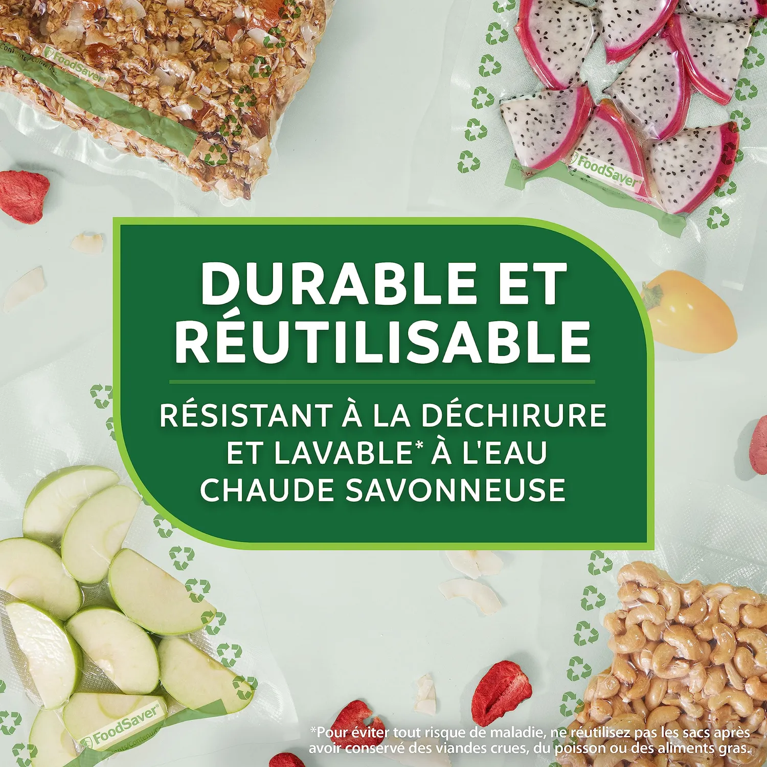FoodSaver Original rouleaux sous vide 2 × 28 cm, recyclables et réutilisables