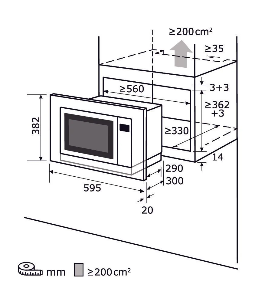 EXQUISIT EMW 1770-G-D-030 micro-ondes encastrable noir