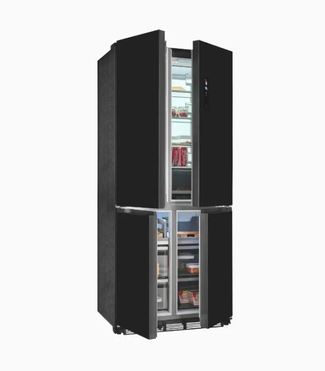 EXQUISIT EMD470-170-200E réfrigérateur américain noir verre