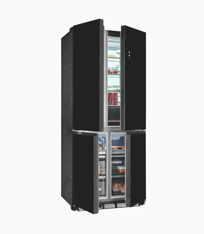 EXQUISIT EMD470-170-200E réfrigérateur américain noir verre