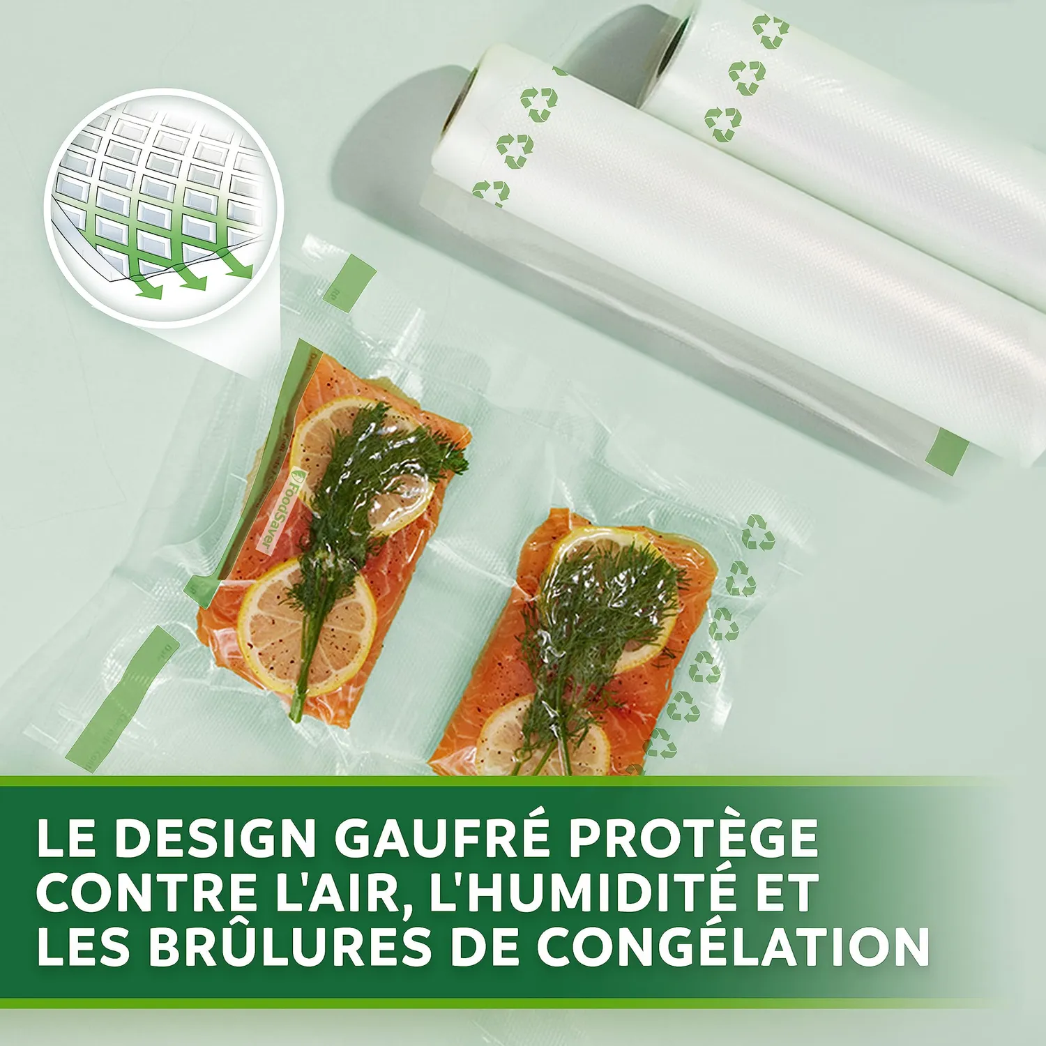 FoodSaver Original rouleaux sous vide 2 × 28 cm, recyclables et réutilisables