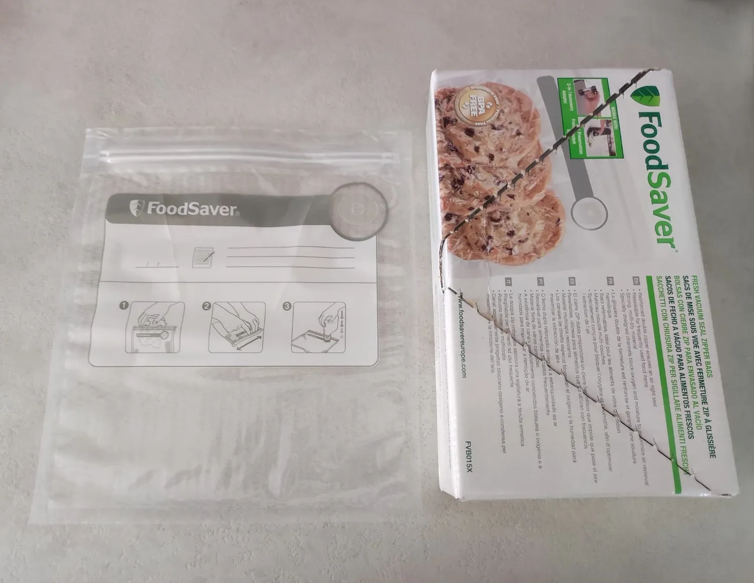 FoodSaver sacs sous vide à glissière 3,8 l, lot de 20, réutilisables