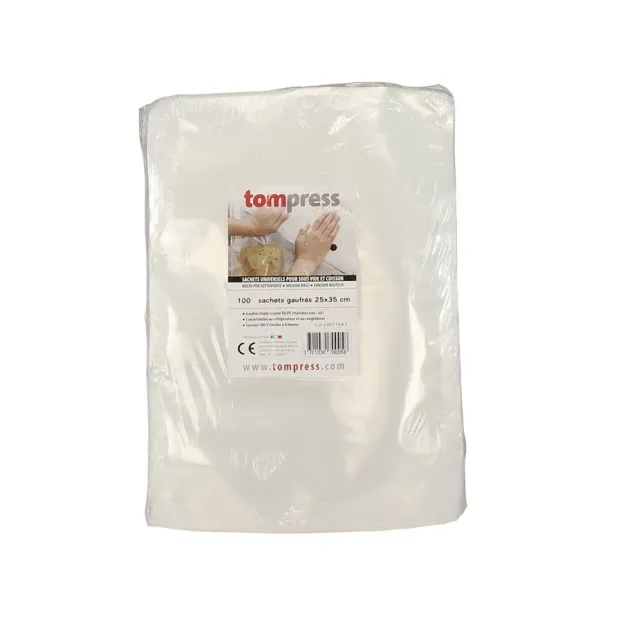 Tom Press sacs sous-vide et cuisson 25 × 35 cm gaufrés, lot de 100