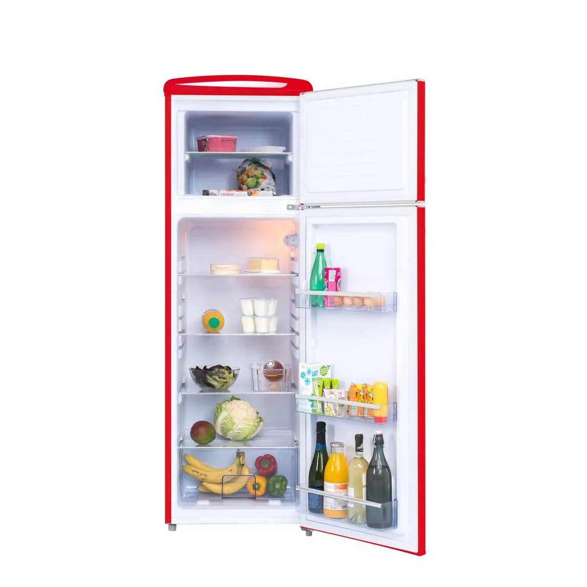 FRIGELUX RFDP246RRA++ réfrigérateur double porte rouge 245 L vintage