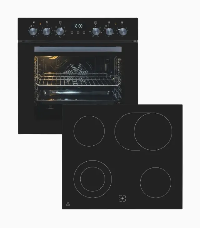 EXQUISIT EHE5258-UBZ-020 ensemble cuisinière encastrable noir