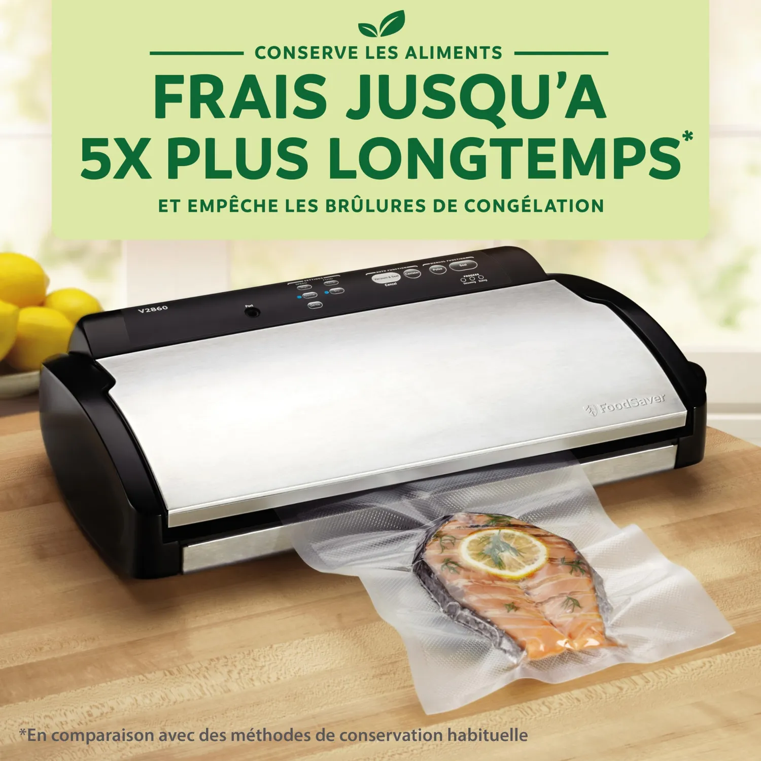 FoodSaver V2860-I machine sous vide avec sacs, argent et noir