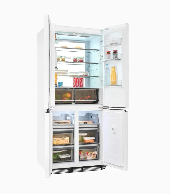 EXQUISIT EMD470-170-200E réfrigérateur américain inoxlook blanc