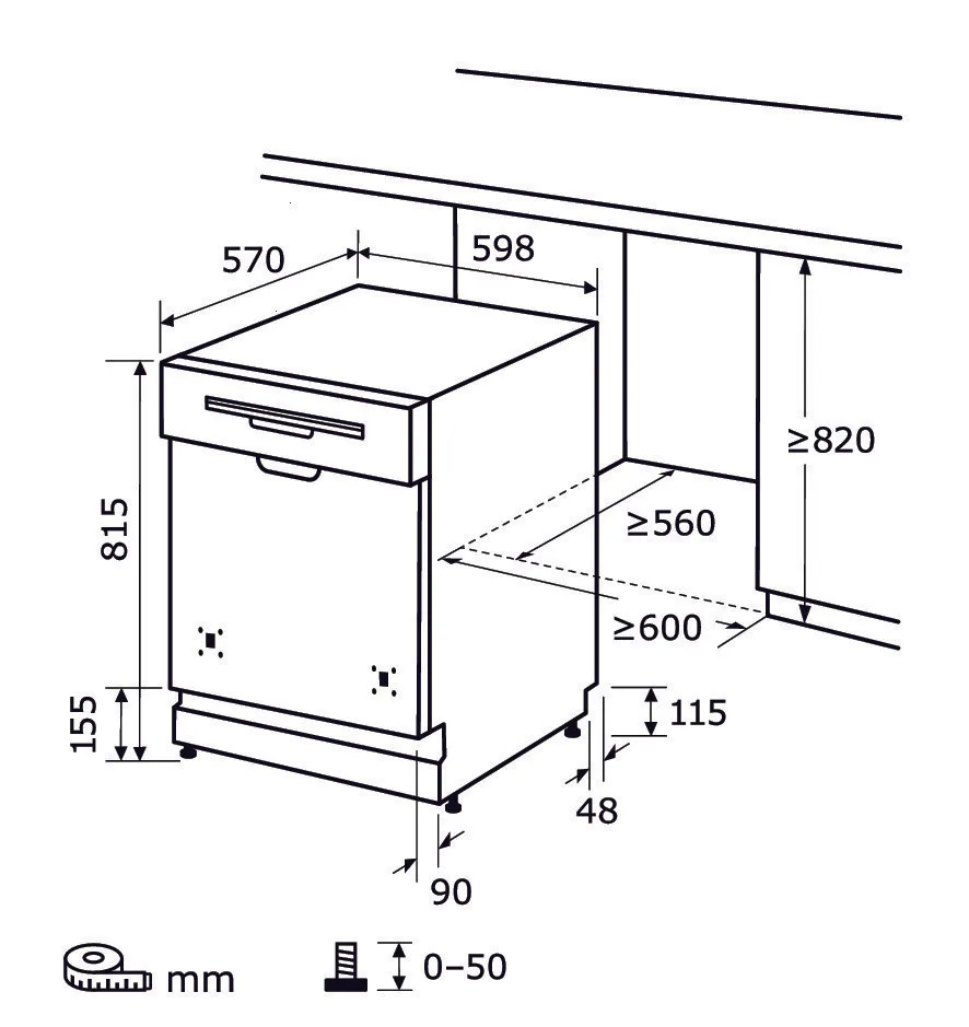 EXQUISIT EGSP1012-EB-030E lave-vaisselle encastrable inox