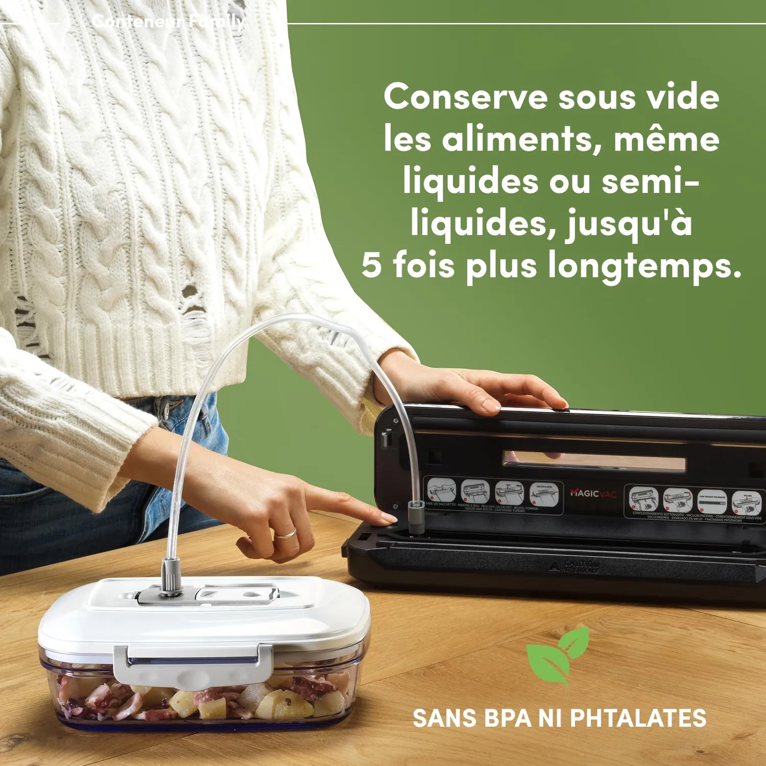 Magic Vac Family boîte sous vide 1 l, sans BPA