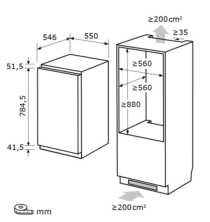 EXQUISIT EKS5131-4-FE-090E réfrigérateur encastrable