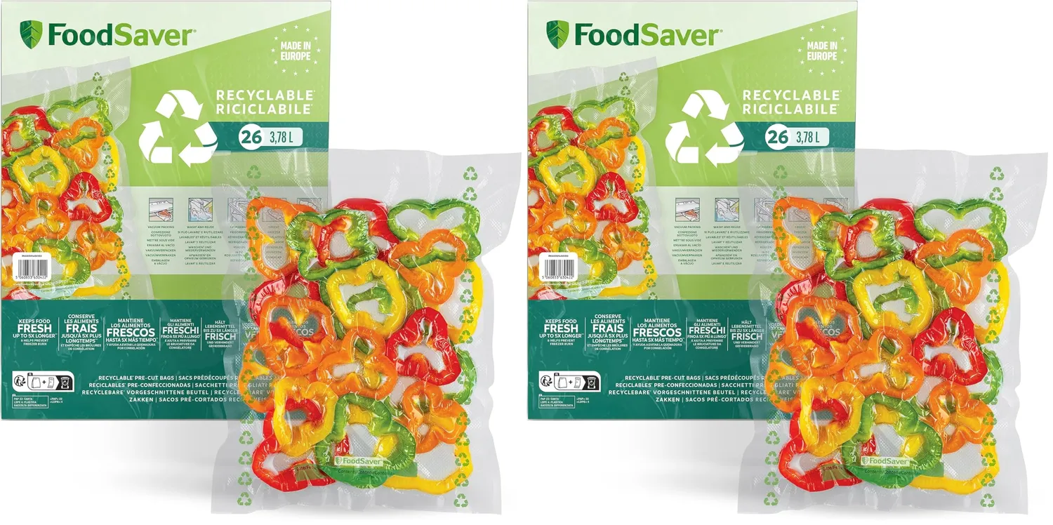 FoodSaver sacs sous vide 26 sacs 3,78 L réutilisables 28 × 35 cm