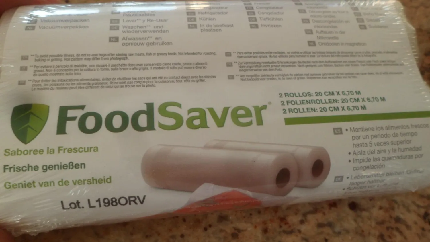 FOOD SAVER FSR2002I rouleaux de sacs sous vide 20 cm, 2 pièces
