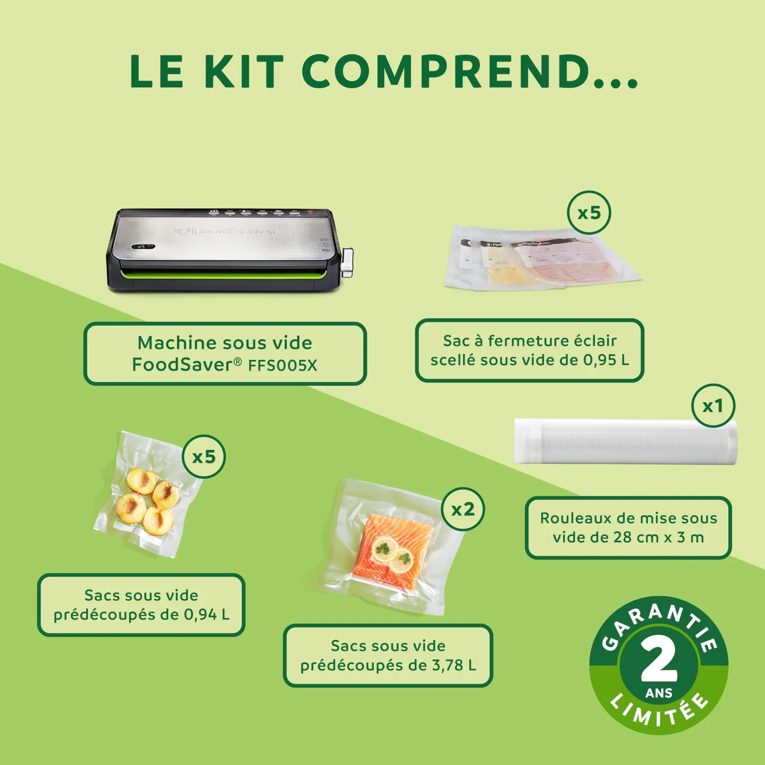 FoodSaver FFS005X machine sous vide avec cutter et rouleau 28 cm
