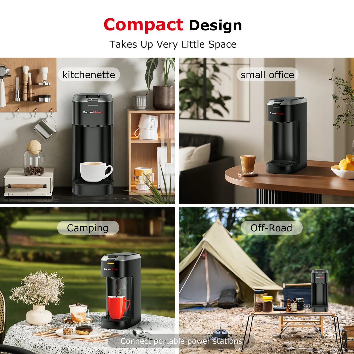 Bonsenkitchen Single Serve Coffee Maker cafetière à capsules K-Cup 6 à 12 oz