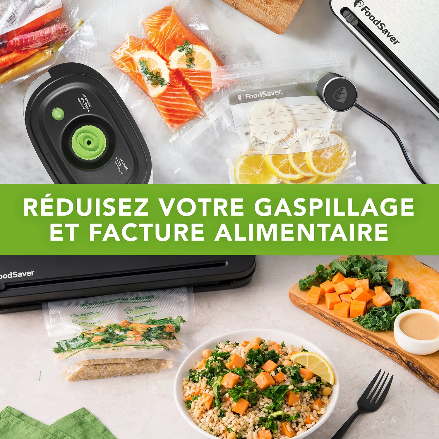 FoodSaver VS1199X machine sous vide portative sans fil avec accessoires