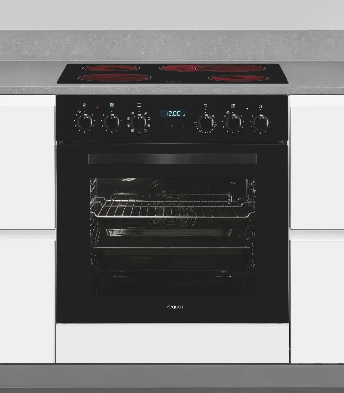 EXQUISIT EHE285-HBZ-020-Set ensemble four et plaque noir avec cadre