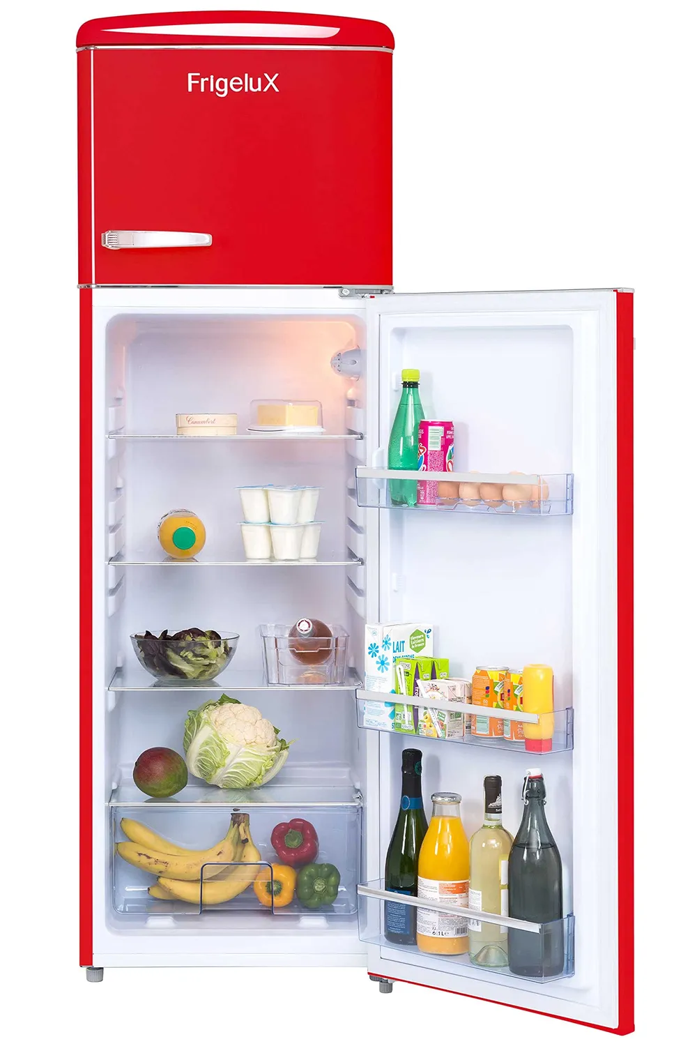 FRIGELUX RFDP246RRA++ réfrigérateur double porte rouge 245 L vintage