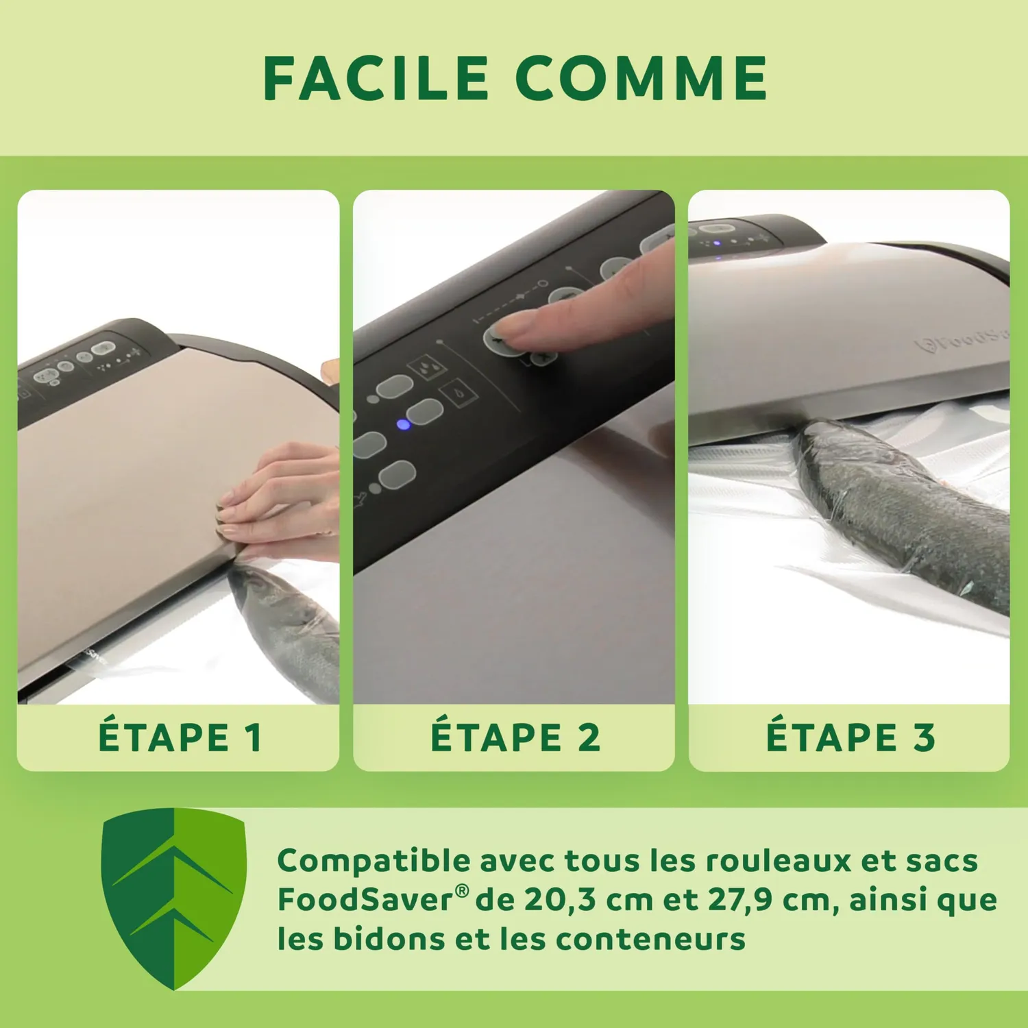 FoodSaver V2860-I machine sous vide avec sacs, argent et noir