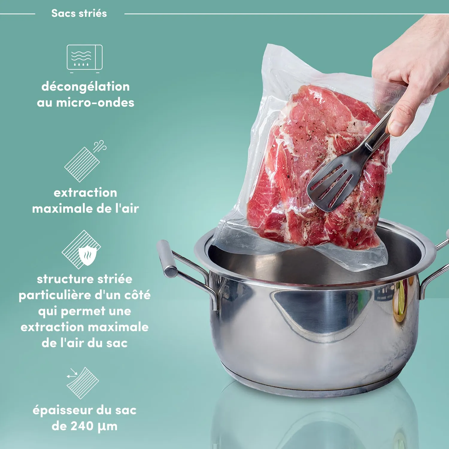 Magic Vac 100 sacs sous vide 20 × 30 cm sans BPA
