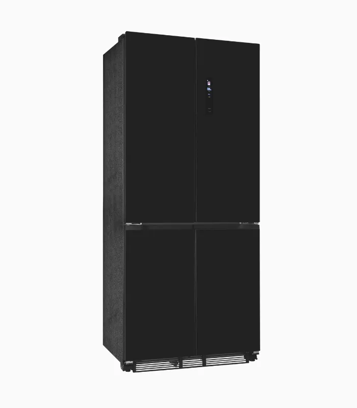EXQUISIT EMD470-170-200E réfrigérateur américain noir verre