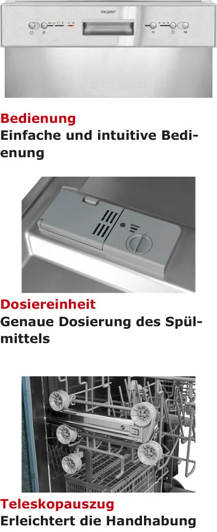 EXQUISIT EGSP6112-EF-030E lave-vaisselle encastrable inox