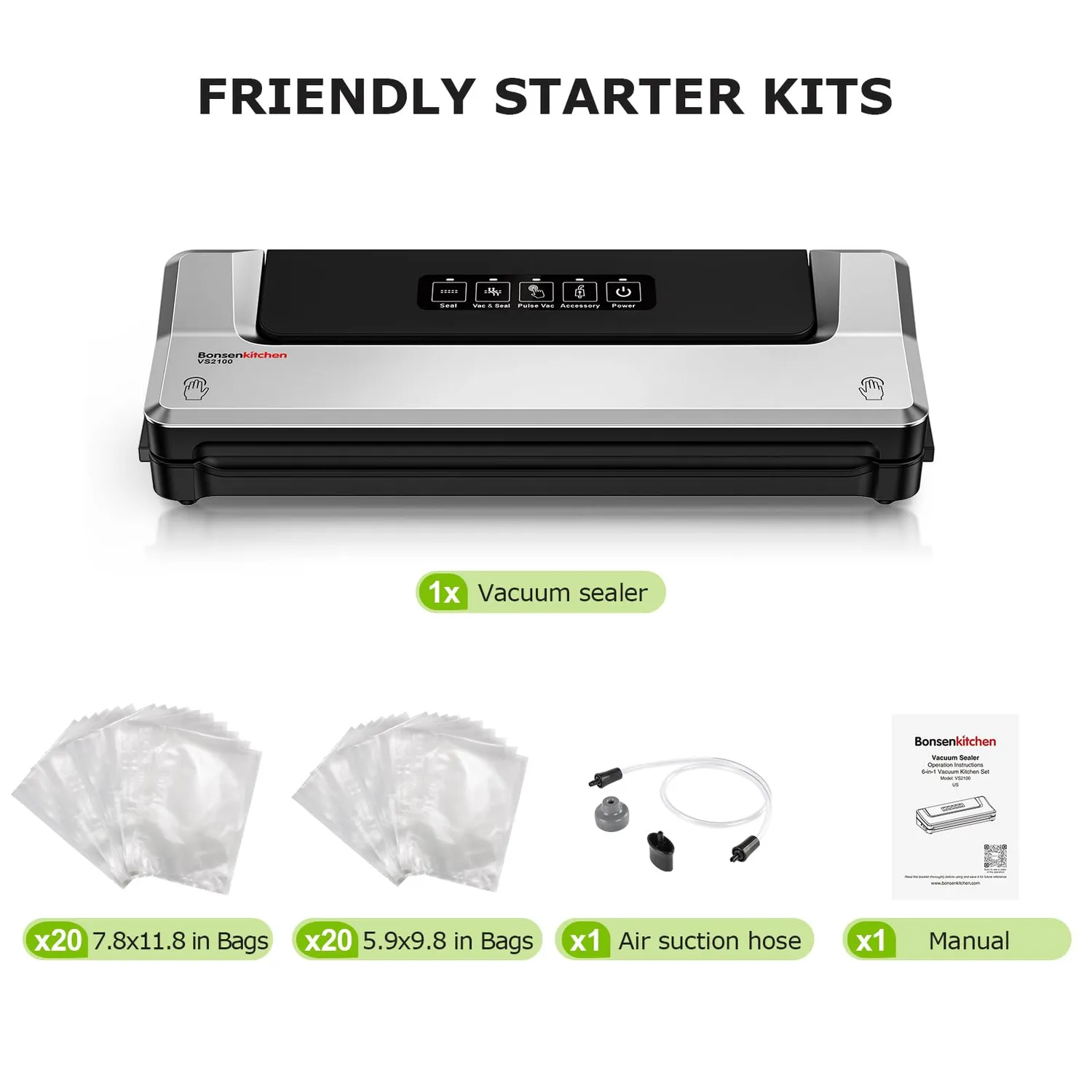 Bonsenkitchen VS machine sous vide 40 sacs, modes réglables
