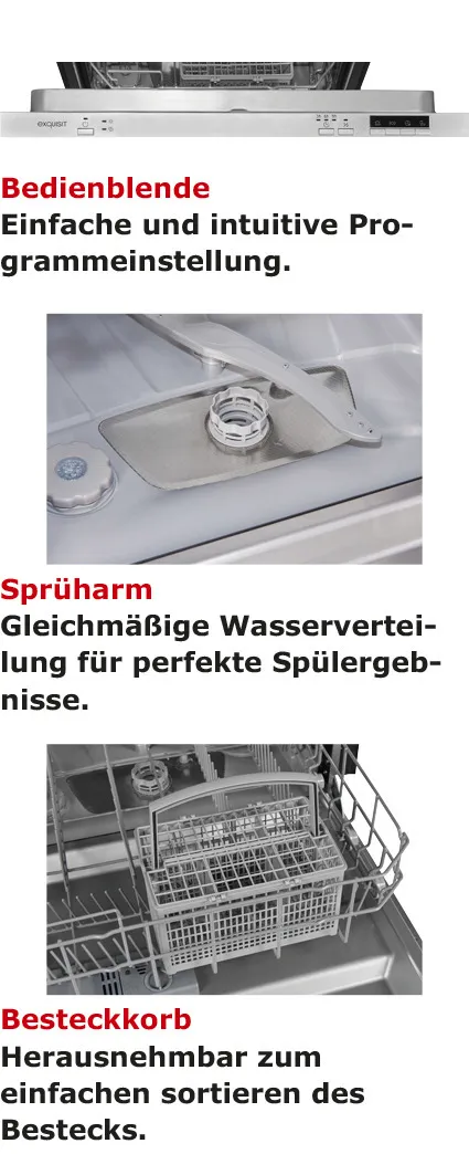 EXQUISIT EGSP6012-E lave-vaisselle encastrable argent