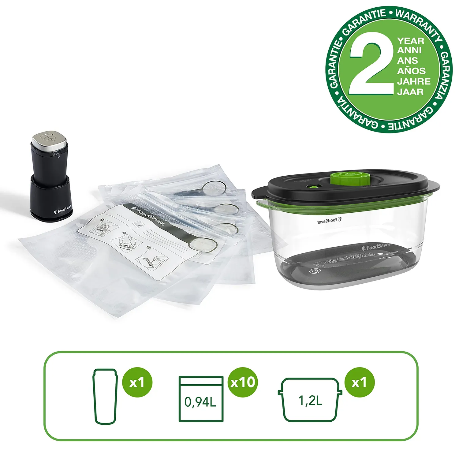 FoodSaver VS1199X machine sous vide portative sans fil avec accessoires