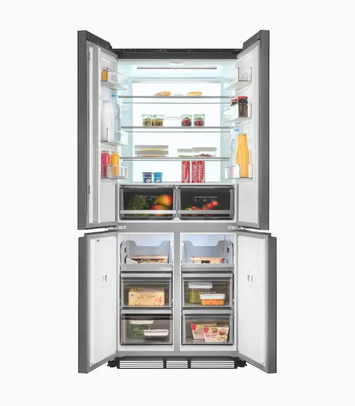 EXQUISIT EMD470-170-200E réfrigérateur américain noir verre