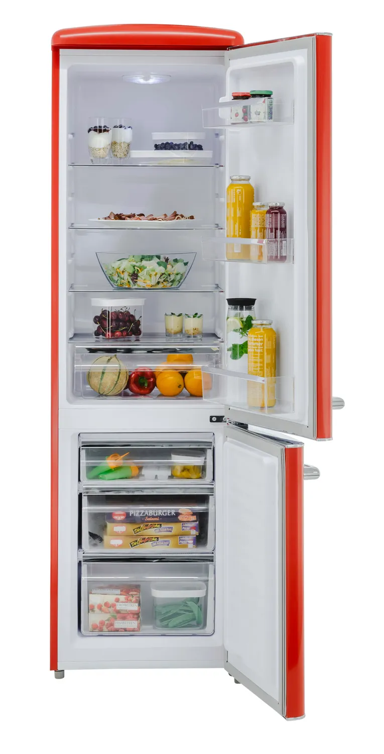 EXQUISIT RKGC250-70-H-160E réfrigérateur rétro rouge