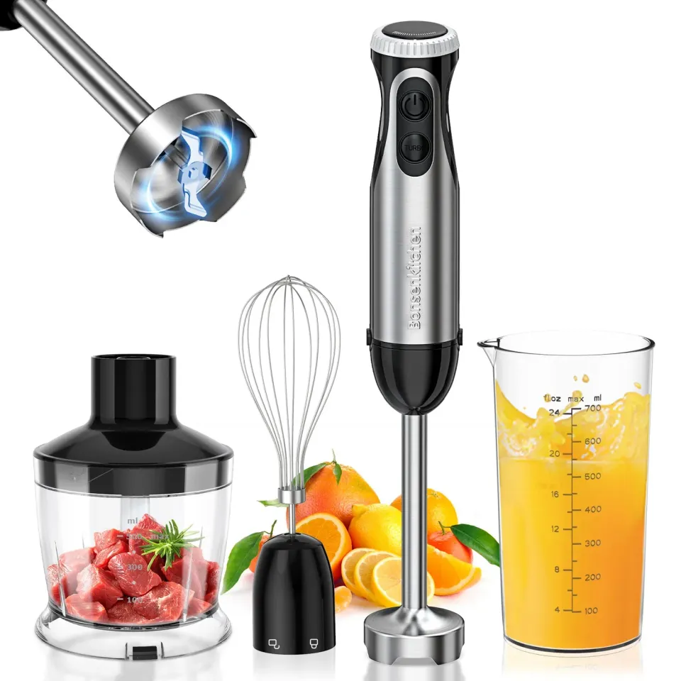 Bonsenkitchen HB3203 mixeur plongeant inox 4-en-1