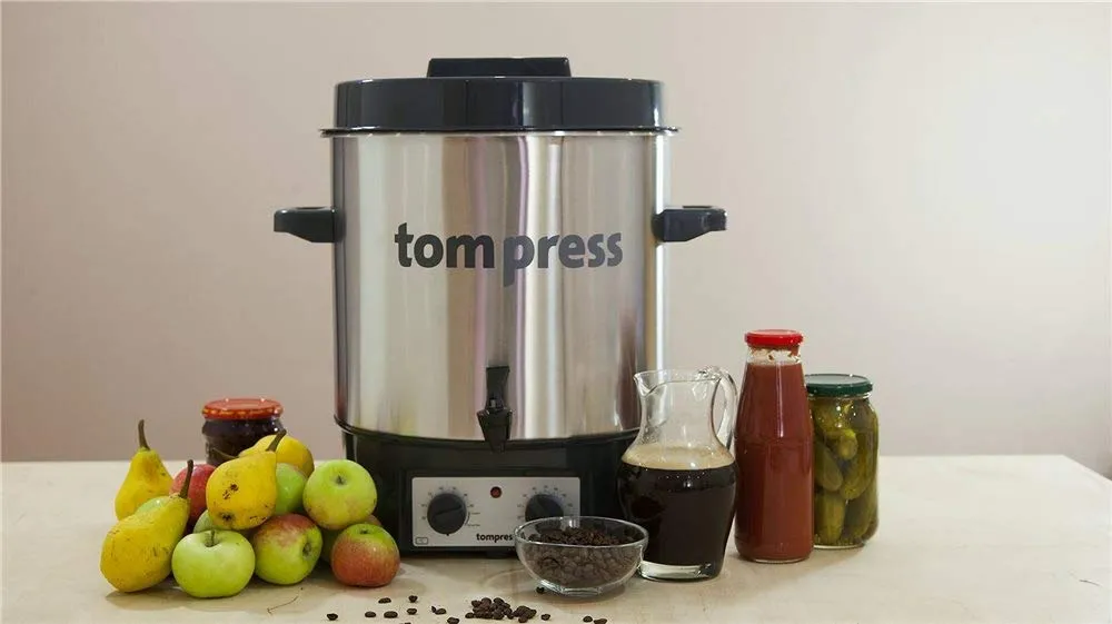 Tom Press stérilisateur électrique à bocaux inox 27 L avec robinet