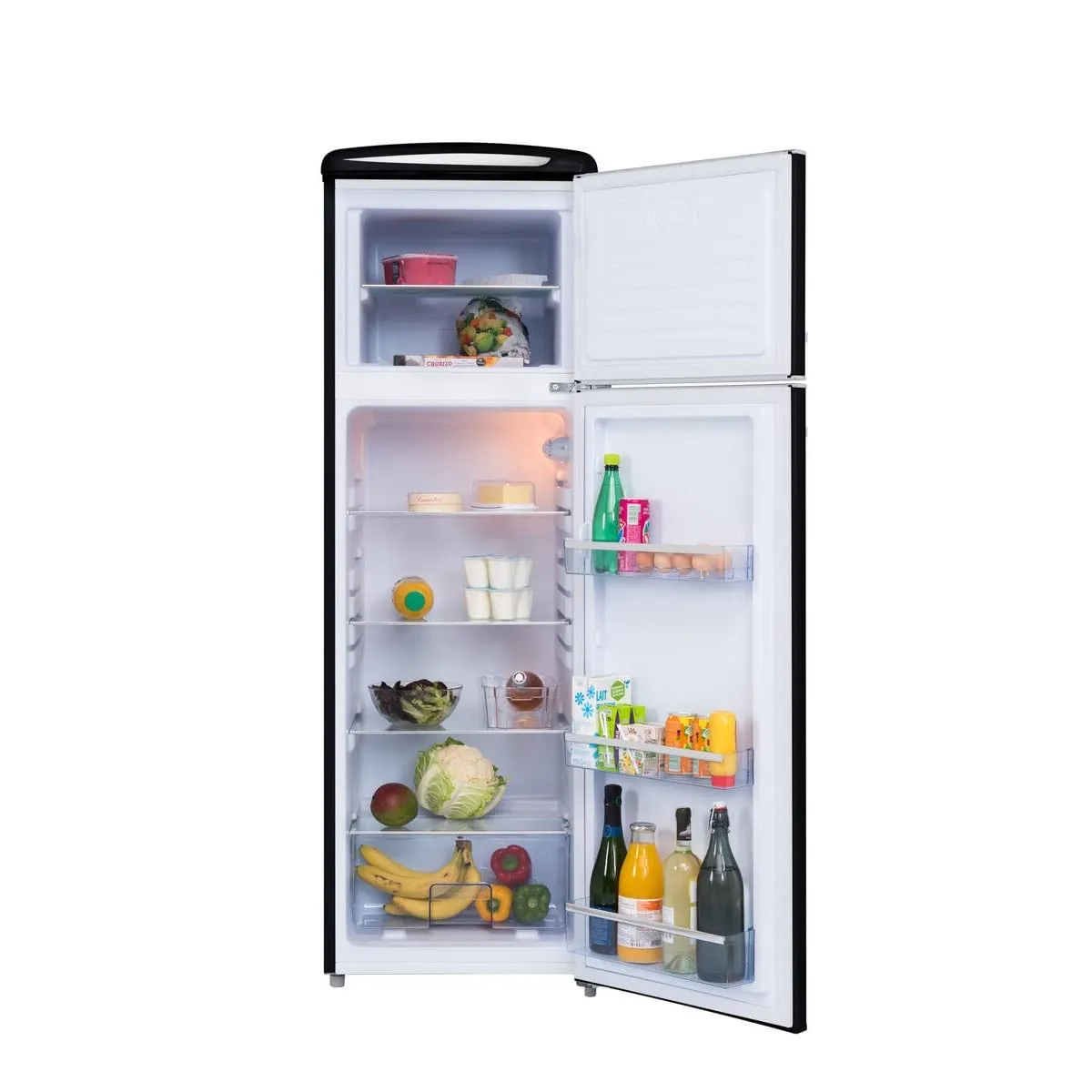 FRIGELUX RFDP246RND réfrigérateur 2 portes noir 246 L rétro