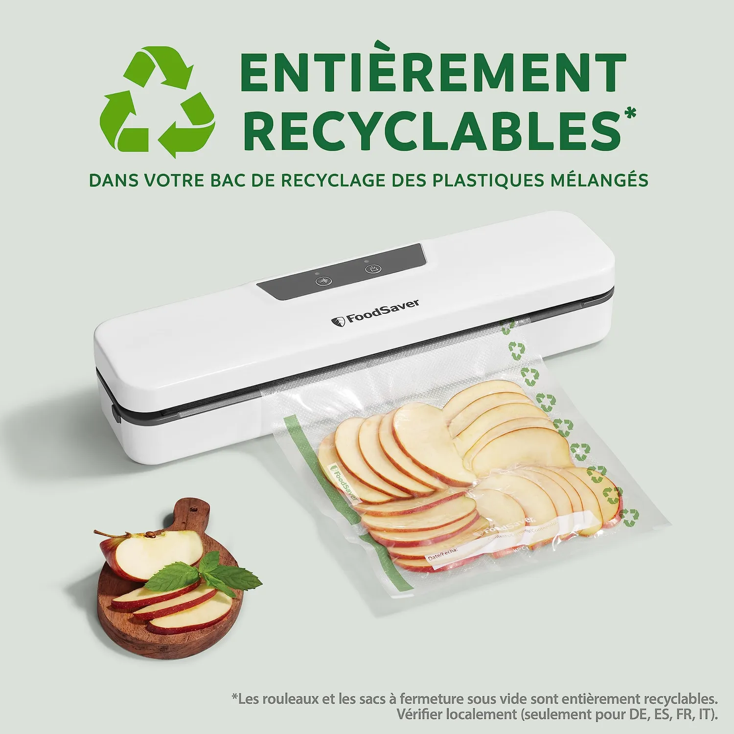 FoodSaver Original rouleaux sous vide 2 × 28 cm, recyclables et réutilisables