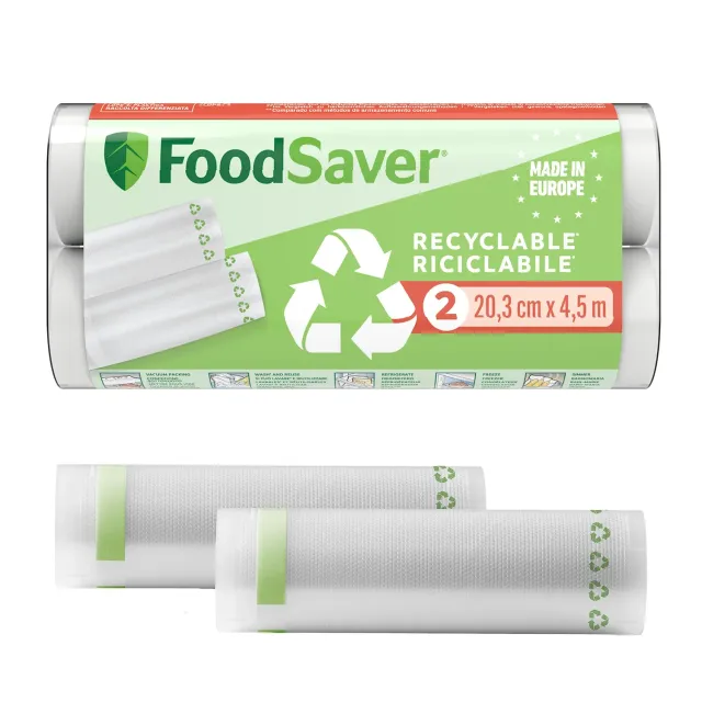 FoodSaver rouleaux sous vide 20 cm, lot de 2, réutilisables