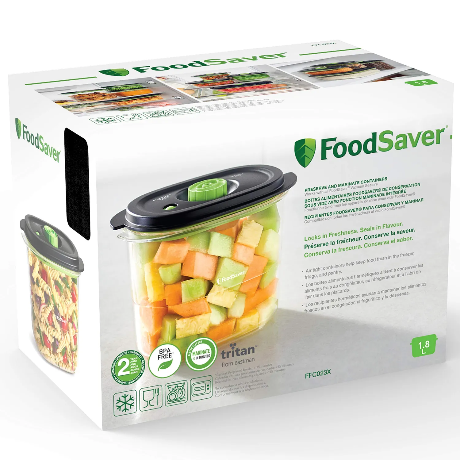 FoodSaver boîte sous vide 1,8 L pour conservation et marinade