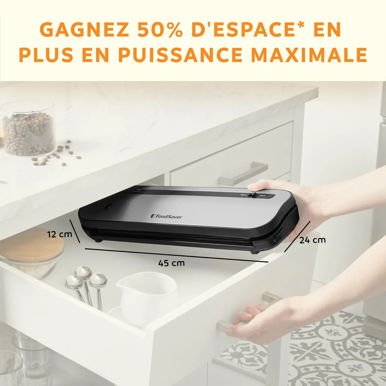 FoodSaver VS1290X machine sous vide compacte avec accessoires